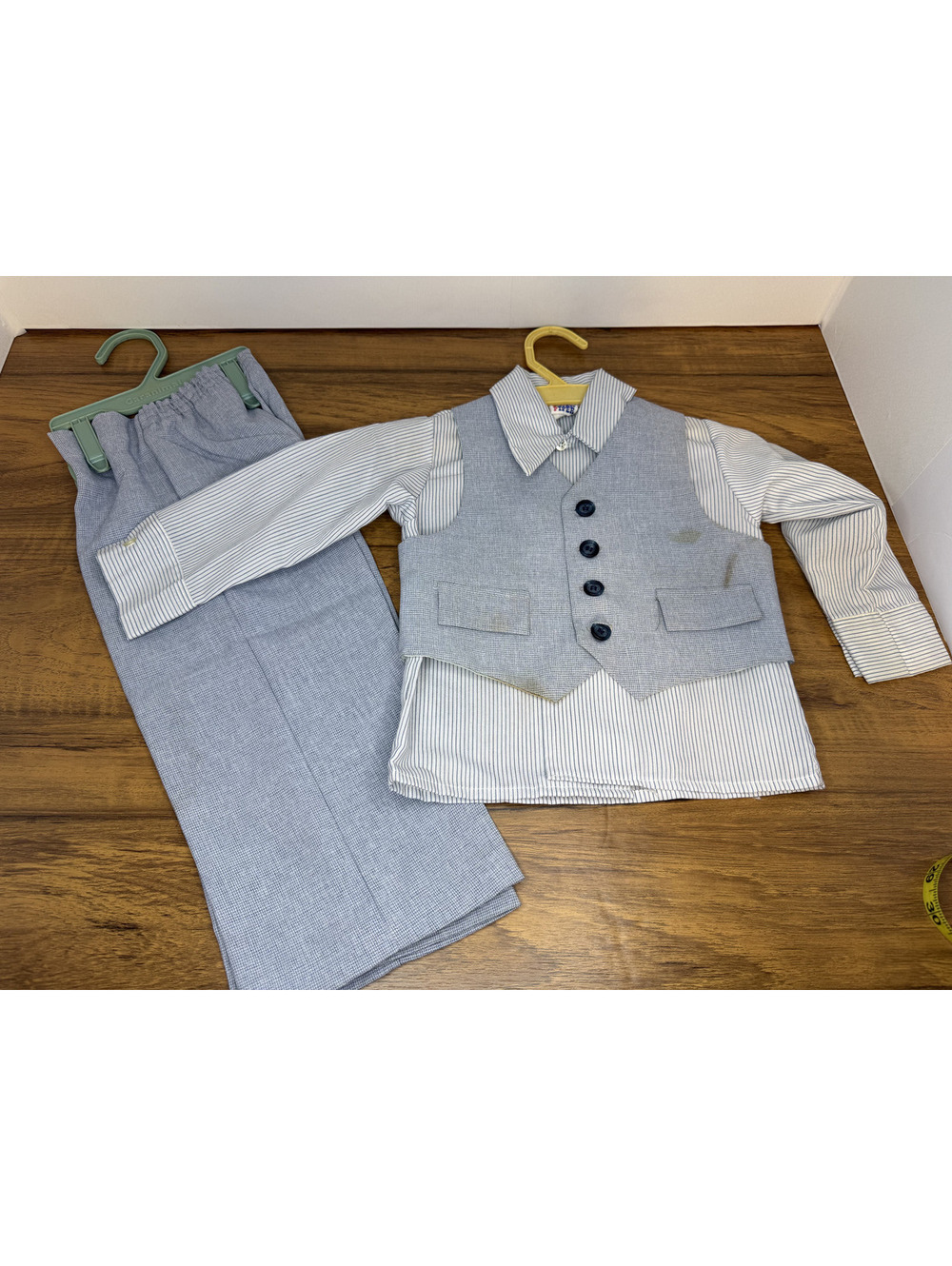 Vintage Peter Piper Boys 4-Piece Dress Set Gray Vest, Shirt & Dress Pants